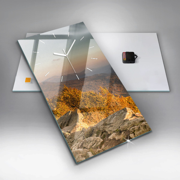 Modern vertical wall clock Bieszczady Mountains