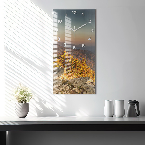 Modern vertical wall clock Bieszczady Mountains