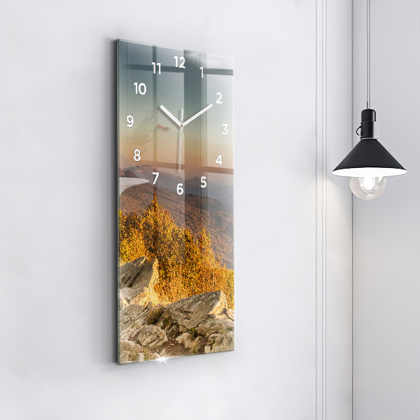 Modern vertical wall clock Bieszczady Mountains