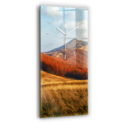 Modern vertical wall clock Mountain landscape