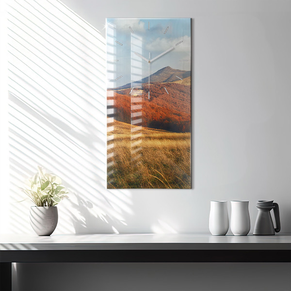 Modern vertical wall clock Mountain landscape