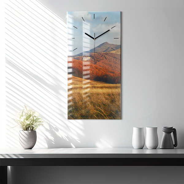 Modern vertical wall clock Mountain landscape