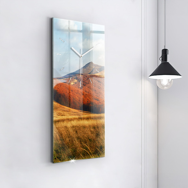Modern vertical wall clock Mountain landscape