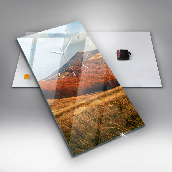 Modern vertical wall clock Mountain landscape