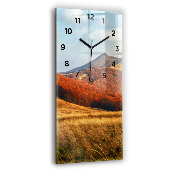 Modern vertical wall clock Mountain landscape