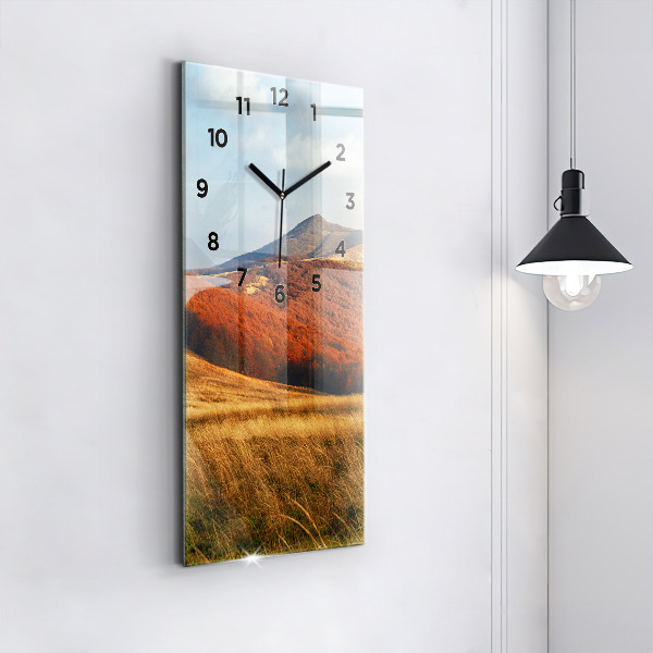 Modern vertical wall clock Mountain landscape