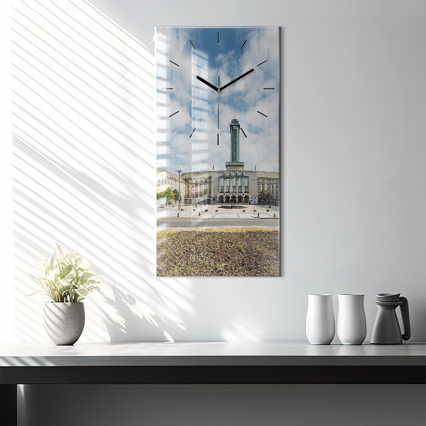 Modern vertical wall clock Panorama of the city of Ostrava
