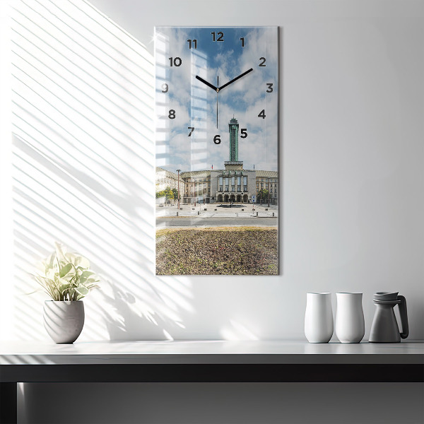 Modern vertical wall clock Panorama of the city of Ostrava