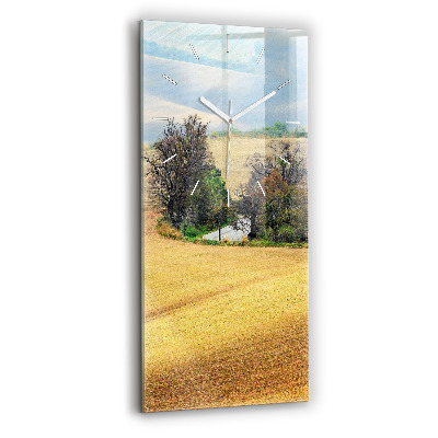 Modern vertical wall clock Moravia Rural Landscape