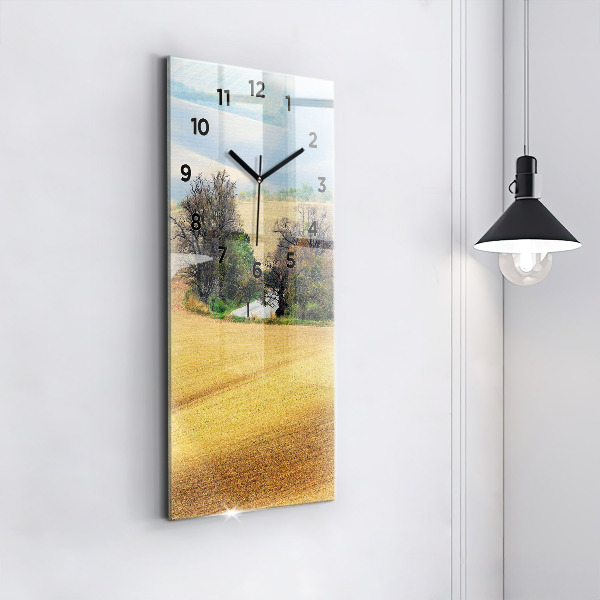 Modern vertical wall clock Moravia Rural Landscape