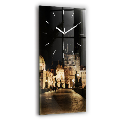Modern vertical wall clock Charles Bridge in Prague