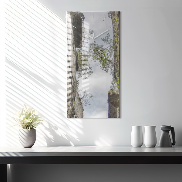 Modern vertical wall clock Rock city in the Czech Republic