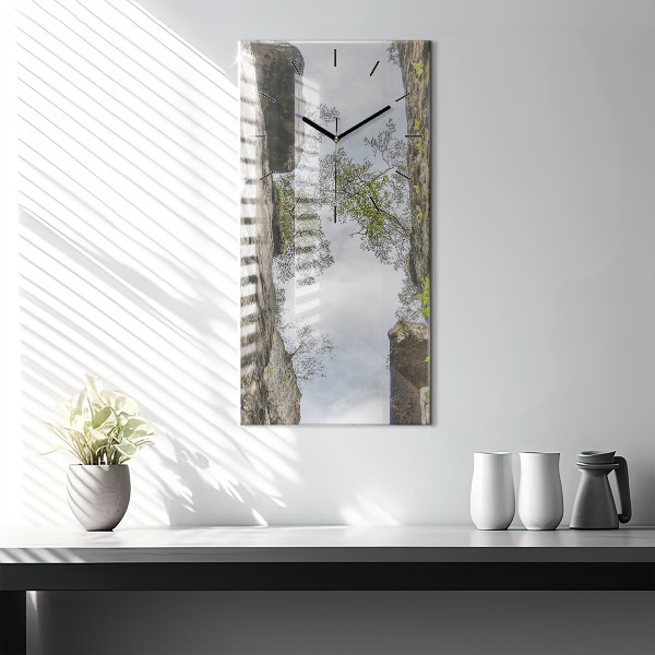Modern vertical wall clock Rock city in the Czech Republic
