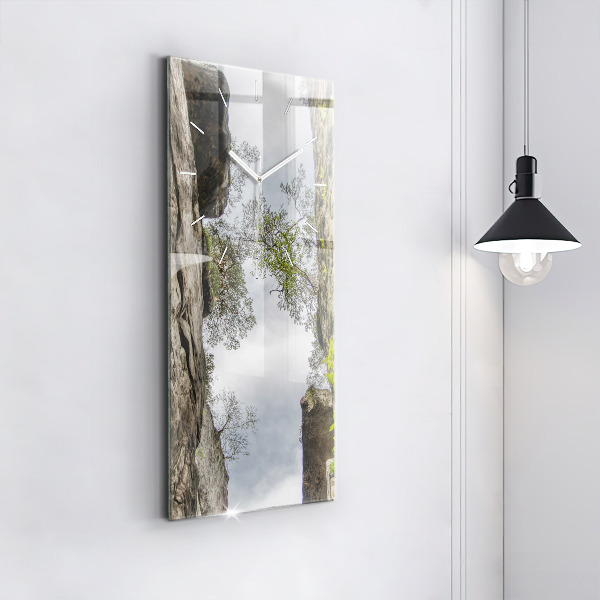 Modern vertical wall clock Rock city in the Czech Republic