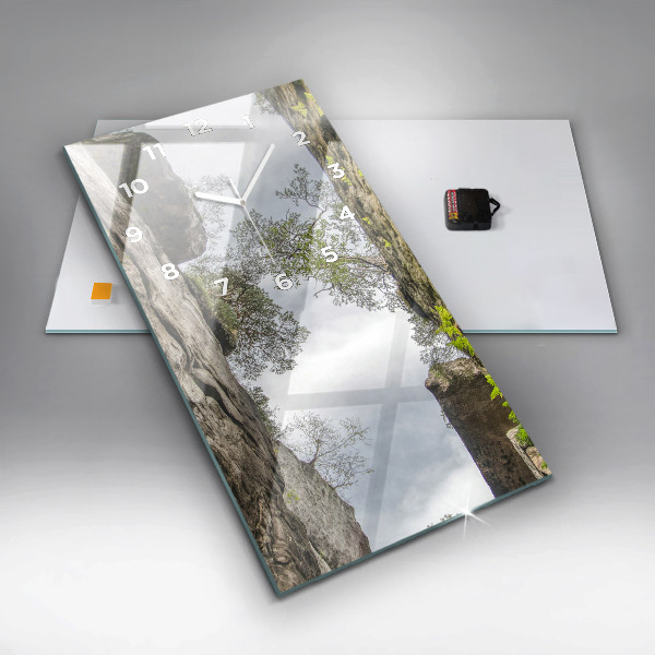 Modern vertical wall clock Rock city in the Czech Republic