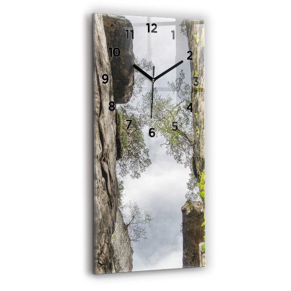 Modern vertical wall clock Rock city in the Czech Republic