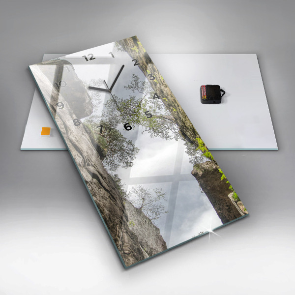 Modern vertical wall clock Rock city in the Czech Republic