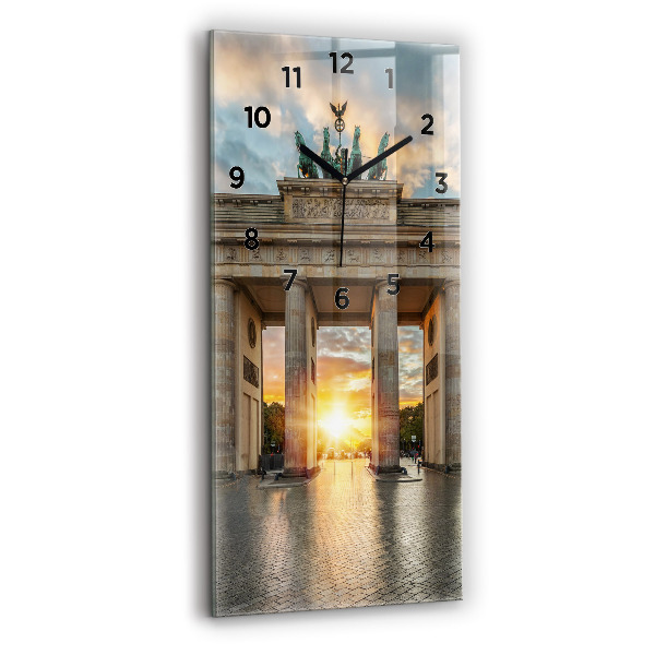 Modern vertical wall clock Brandenburg Gate in Berlin