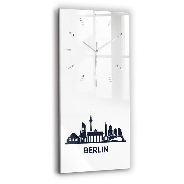 Modern vertical wall clock Berlin city illustration