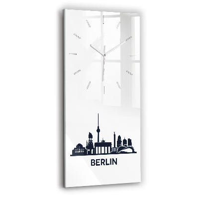 Modern vertical wall clock Berlin city illustration