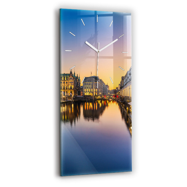 Modern vertical wall clock Hamburg City Hall