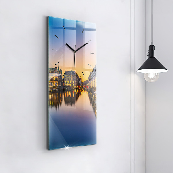 Modern vertical wall clock Hamburg City Hall