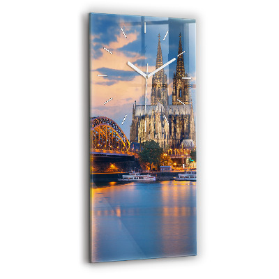 Modern vertical wall clock View of the town hall