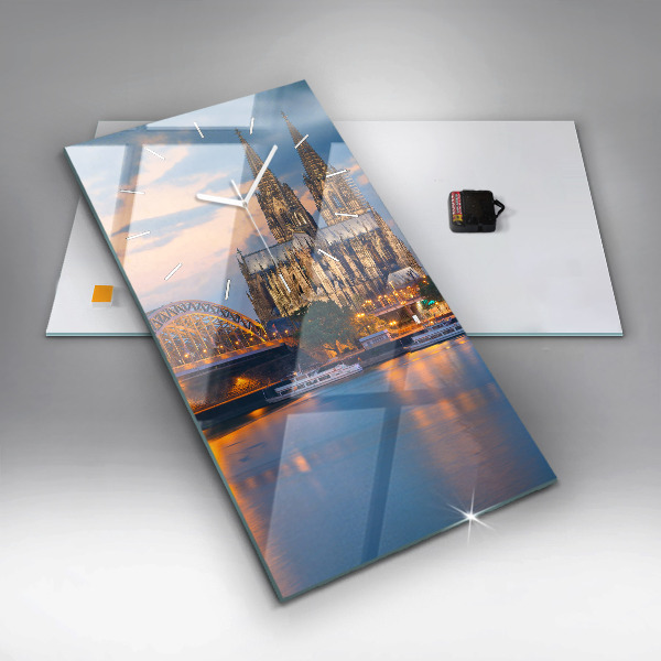 Modern vertical wall clock View of the town hall