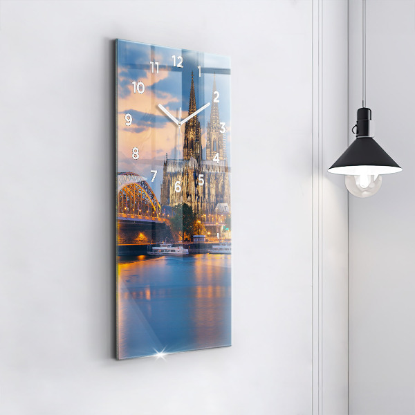 Modern vertical wall clock View of the town hall