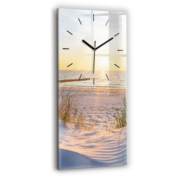 Modern vertical wall clock Sunset over the sea