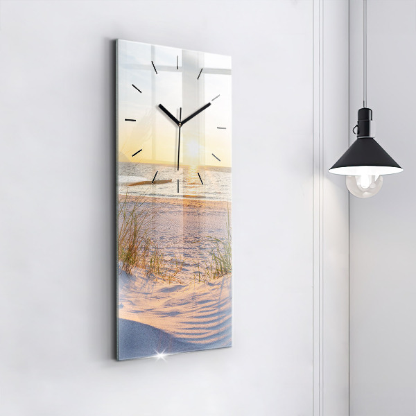Modern vertical wall clock Sunset over the sea