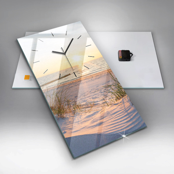 Modern vertical wall clock Sunset over the sea