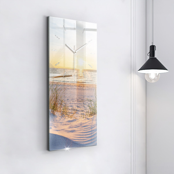 Modern vertical wall clock Sunset over the sea
