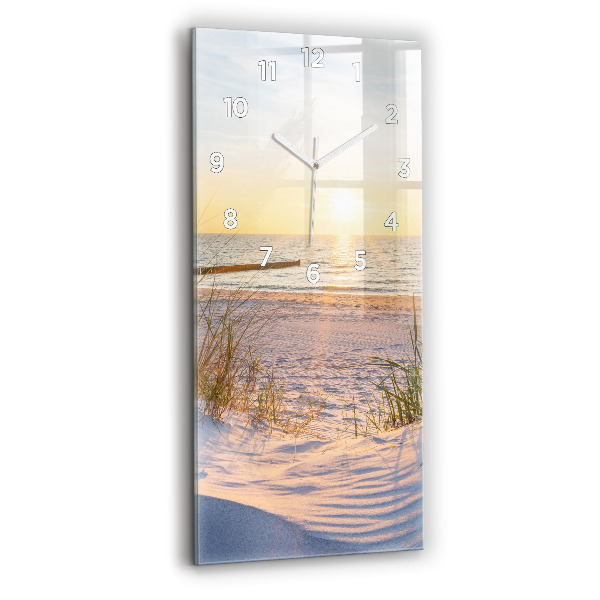 Modern vertical wall clock Sunset over the sea