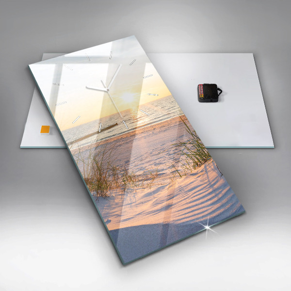 Modern vertical wall clock Sunset over the sea