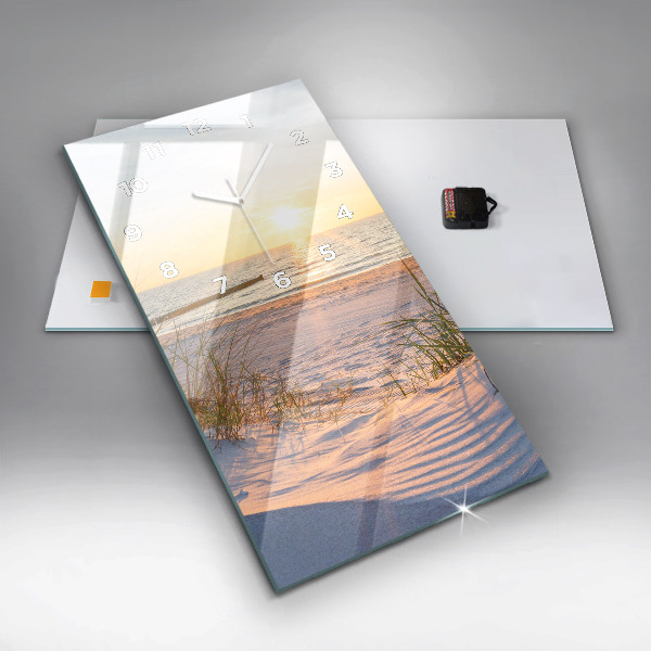 Modern vertical wall clock Sunset over the sea