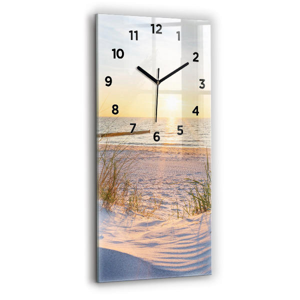 Modern vertical wall clock Sunset over the sea