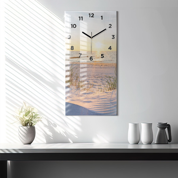 Modern vertical wall clock Sunset over the sea