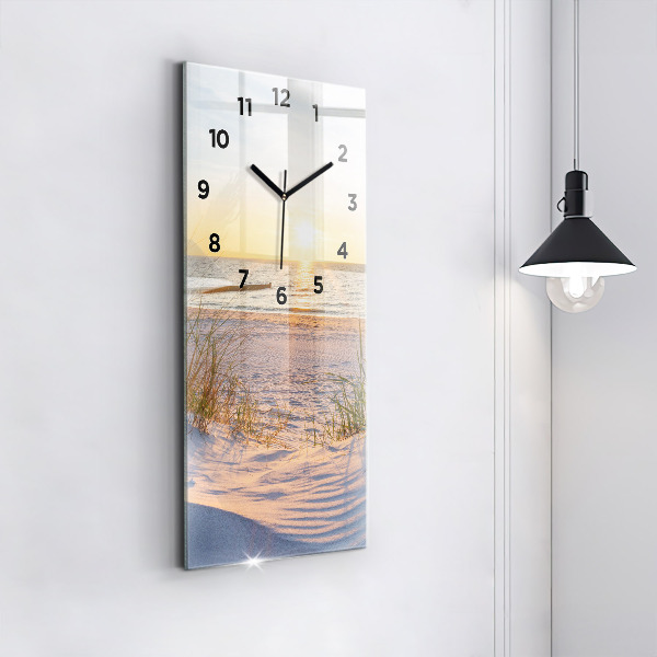Modern vertical wall clock Sunset over the sea