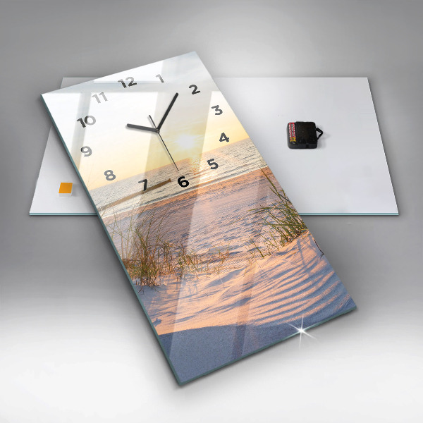 Modern vertical wall clock Sunset over the sea