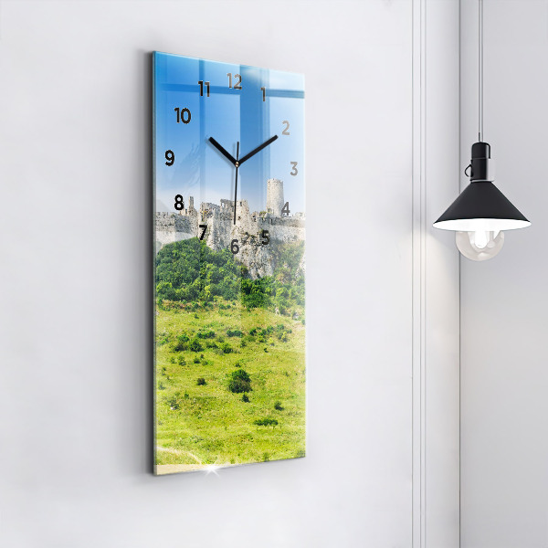 Modern vertical wall clock Spiš Castle in Slovakia
