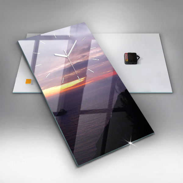 Modern vertical wall clock Stone head