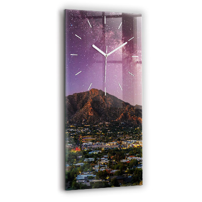 Modern vertical wall clock Mountain Landscape