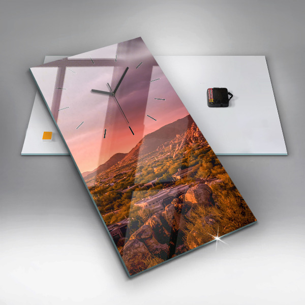 Modern vertical wall clock North Scottsdale Sunset