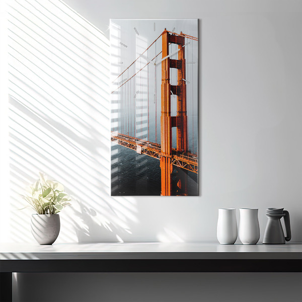 Modern vertical wall clock Golden Gate Bridge