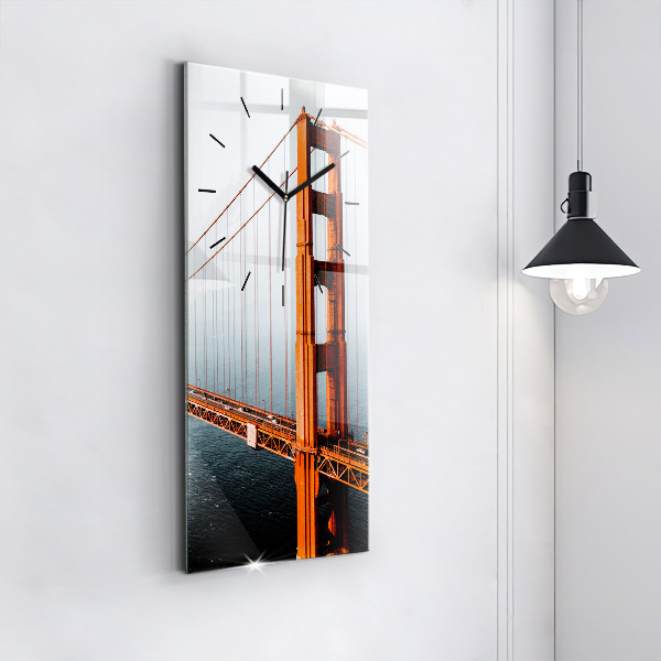 Modern vertical wall clock Golden Gate Bridge