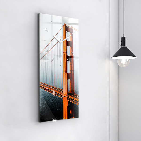 Modern vertical wall clock Golden Gate Bridge