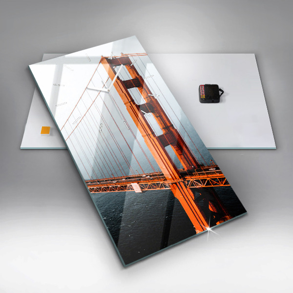 Modern vertical wall clock Golden Gate Bridge