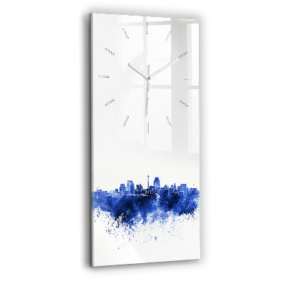 Modern vertical wall clock San Antonio Watercolors