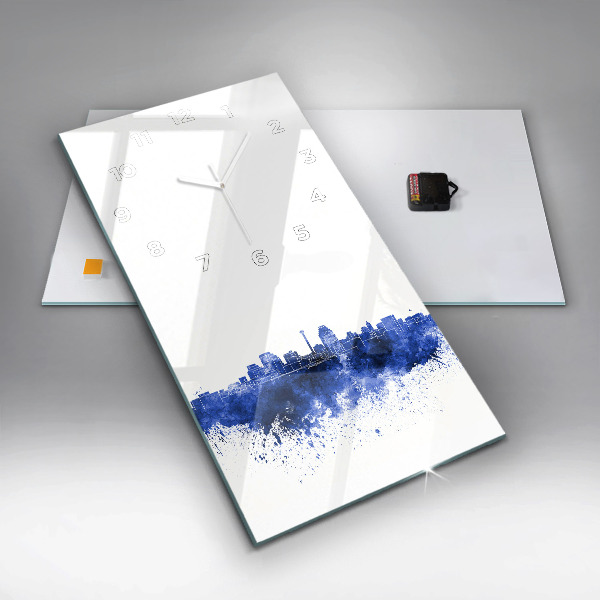 Modern vertical wall clock San Antonio Watercolors